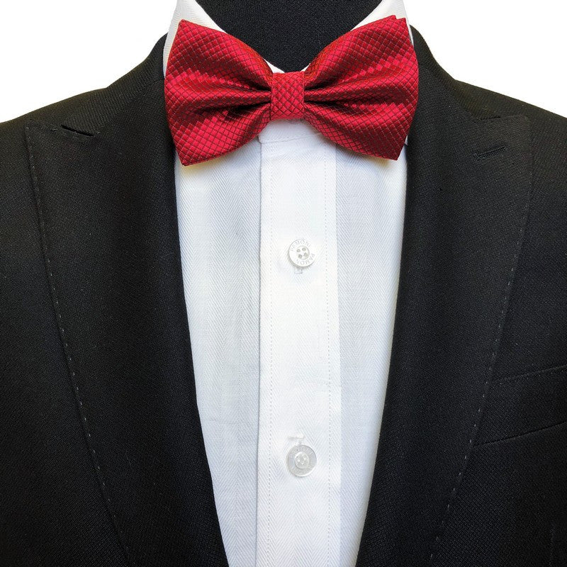 Maroon Diamond Mesh Bow Tie-1