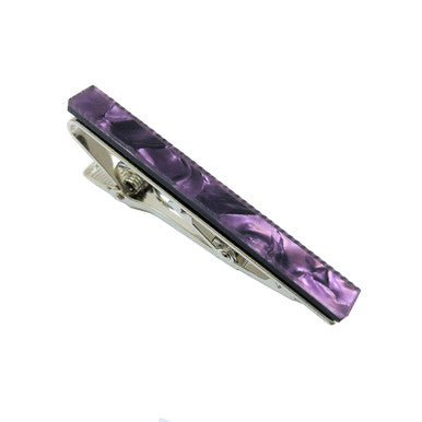 Purple Marble Effect Tie Clip-2