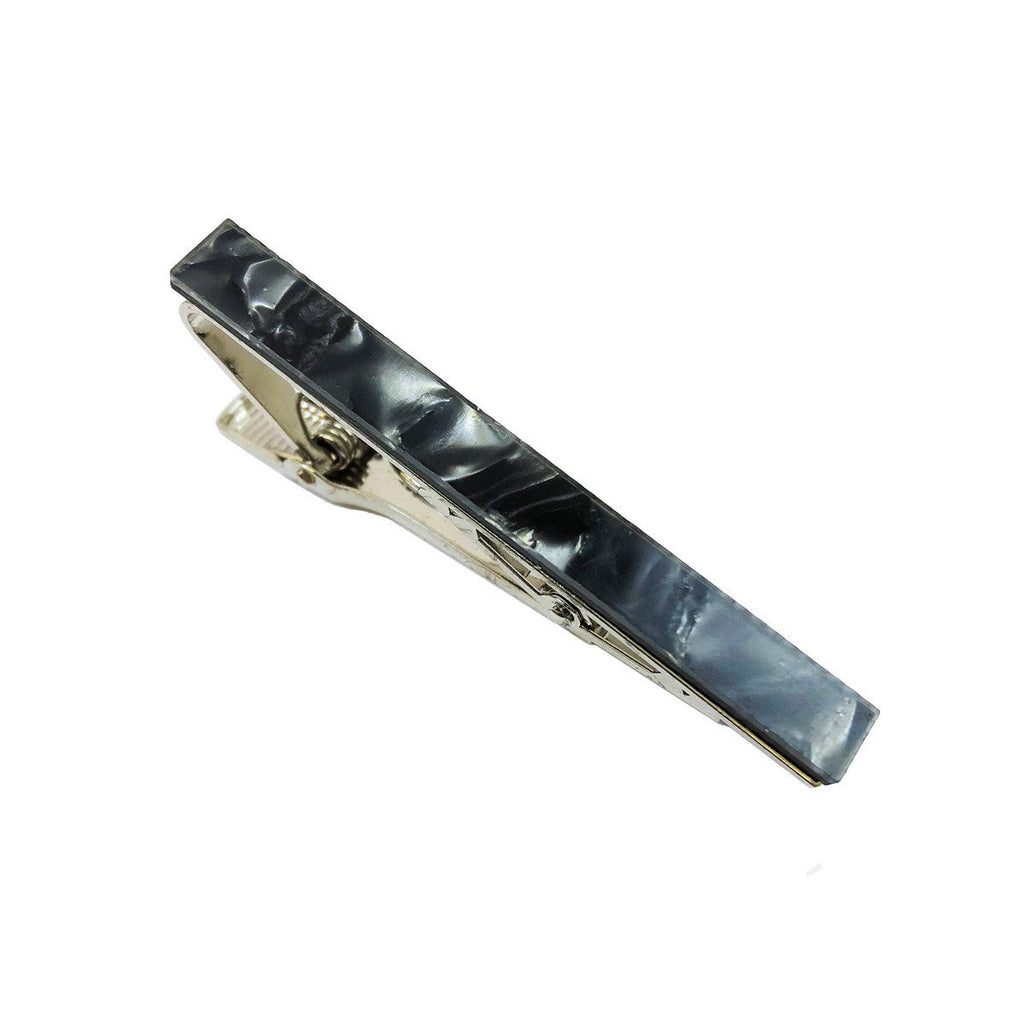 Grey Marble Effect Tie Clip-0