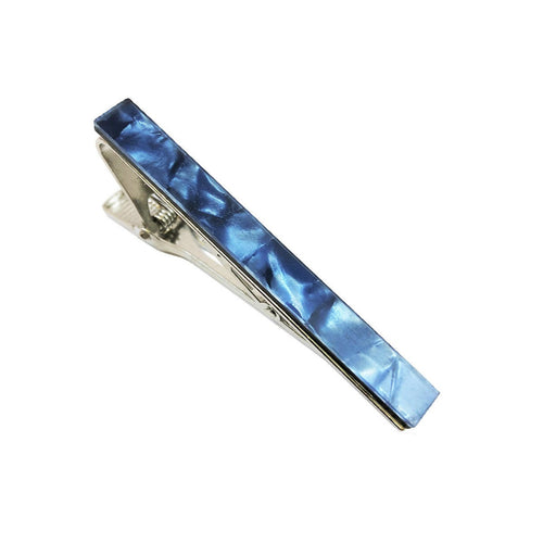 Blue Marble Effect Tie Clip-0
