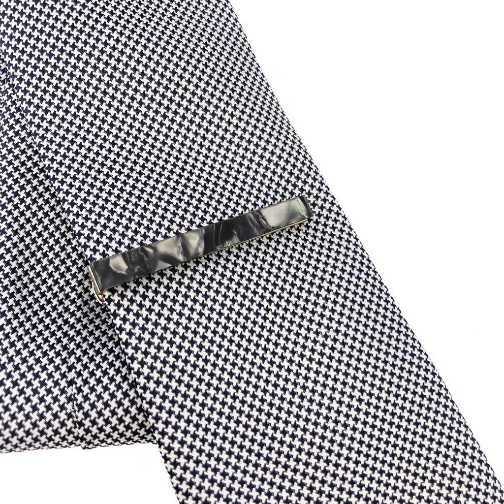 Grey Marble Effect Tie Clip-1