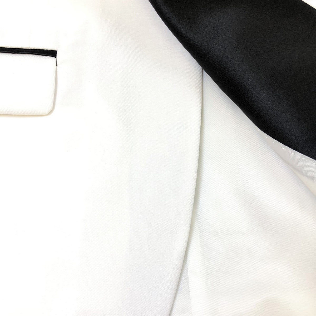 White 3-Piece Tuxedo with Black Shawl Lapel-3