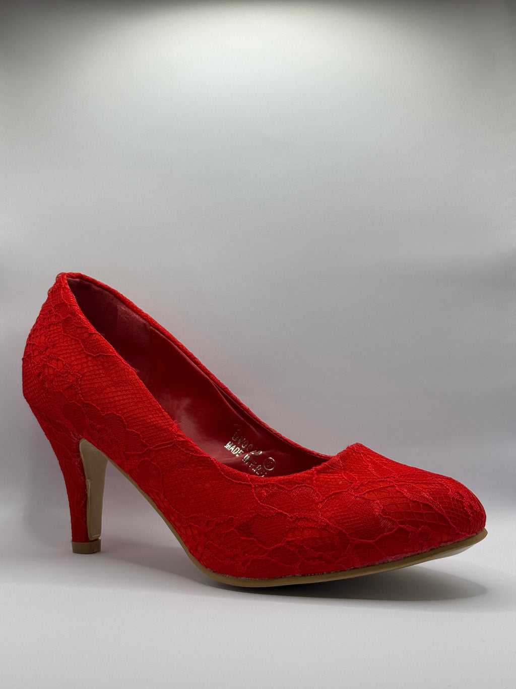 The Shoe Box Boutique Red Floral Lace Stiletto High Heels for Women