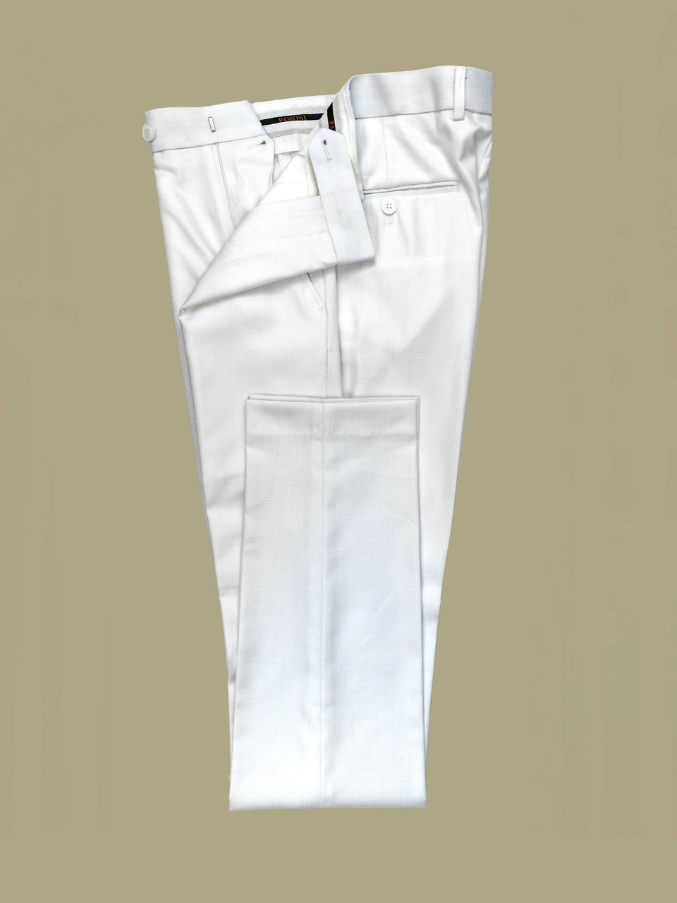 Men’s Slim Fit White Double-Breasted Wool-Blend Suit with Gold Buttons-2