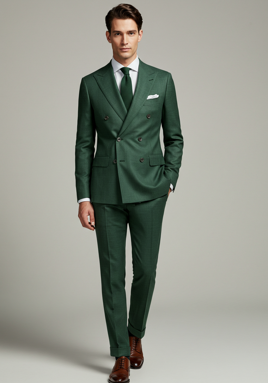 Green Double-Breasted Suit-0