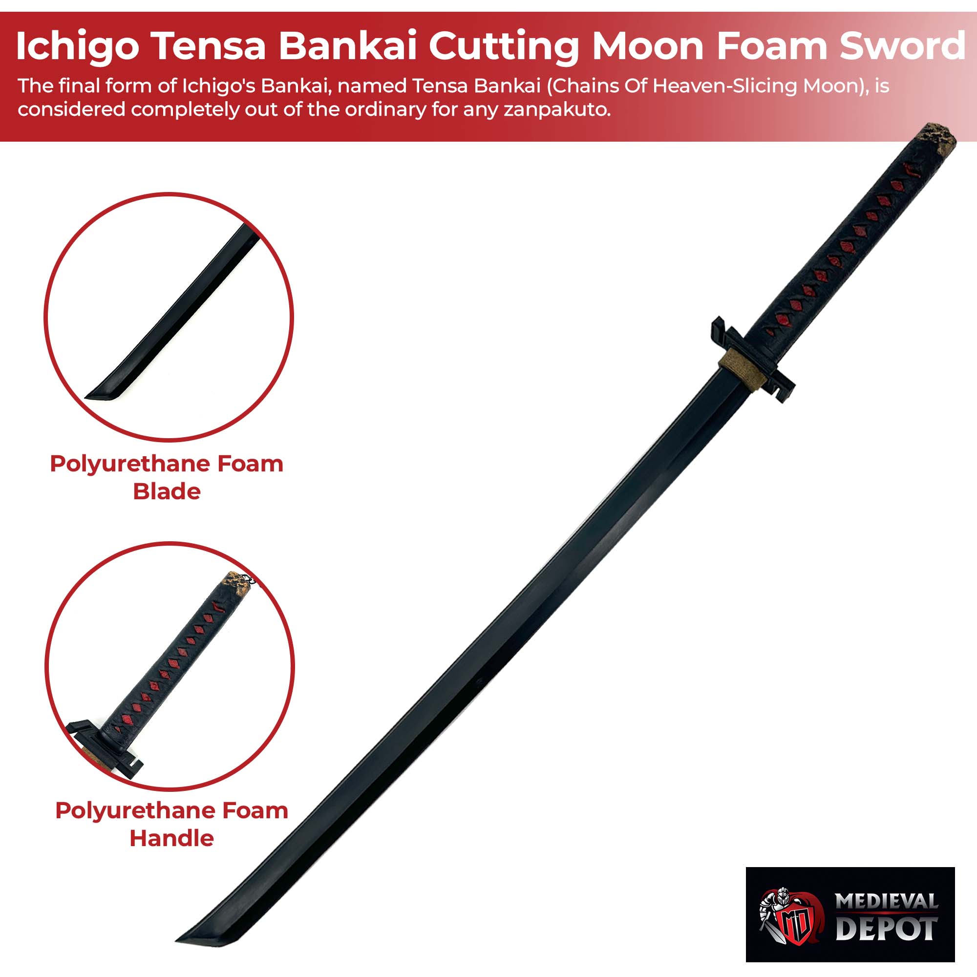 Japanese Bleach Anime Ichigo Tensa Bankai Foam Sword-1