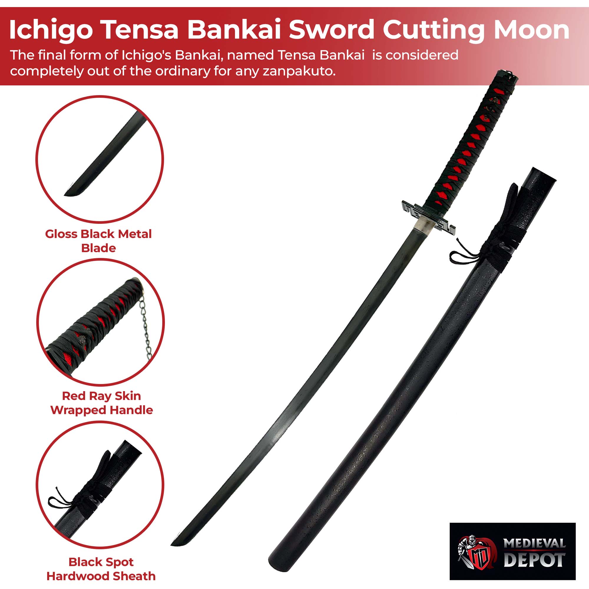 Japanese Anime Ichigo Tensa Bankai Sword Cutting Moon-2