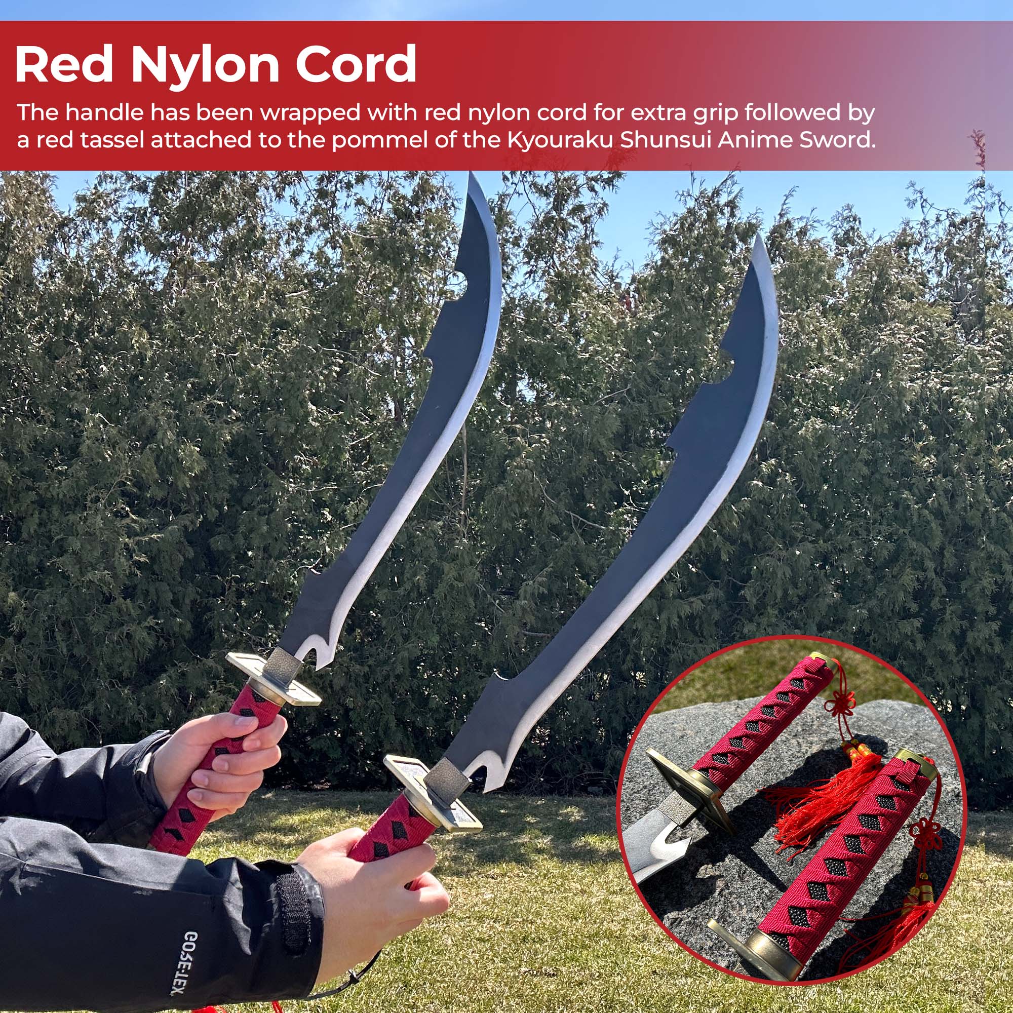 Japanese Scimitar Anime Kyouraku Shunsui Twin Sword Set-4