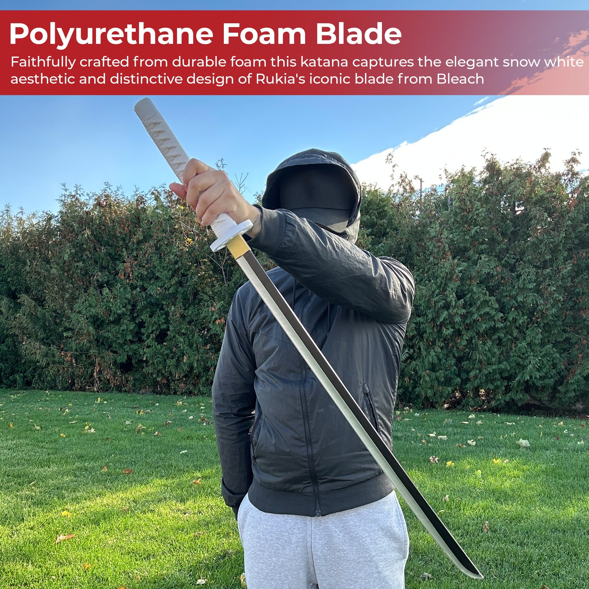 Bleach Kuchiki Rukia Sode no Shirayuki Anime White Foam Katana Sword-3