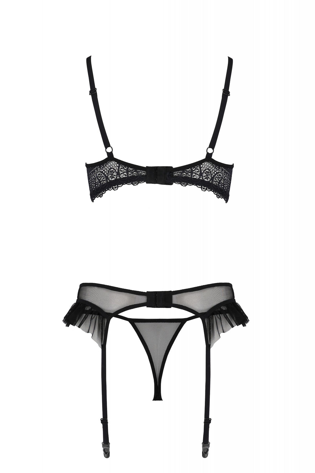Sexy Open Cup Bra Garter Belt String Set Passion Kerria-3