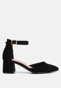Kody Suede Ankle Strap Block Heel Sandals-0