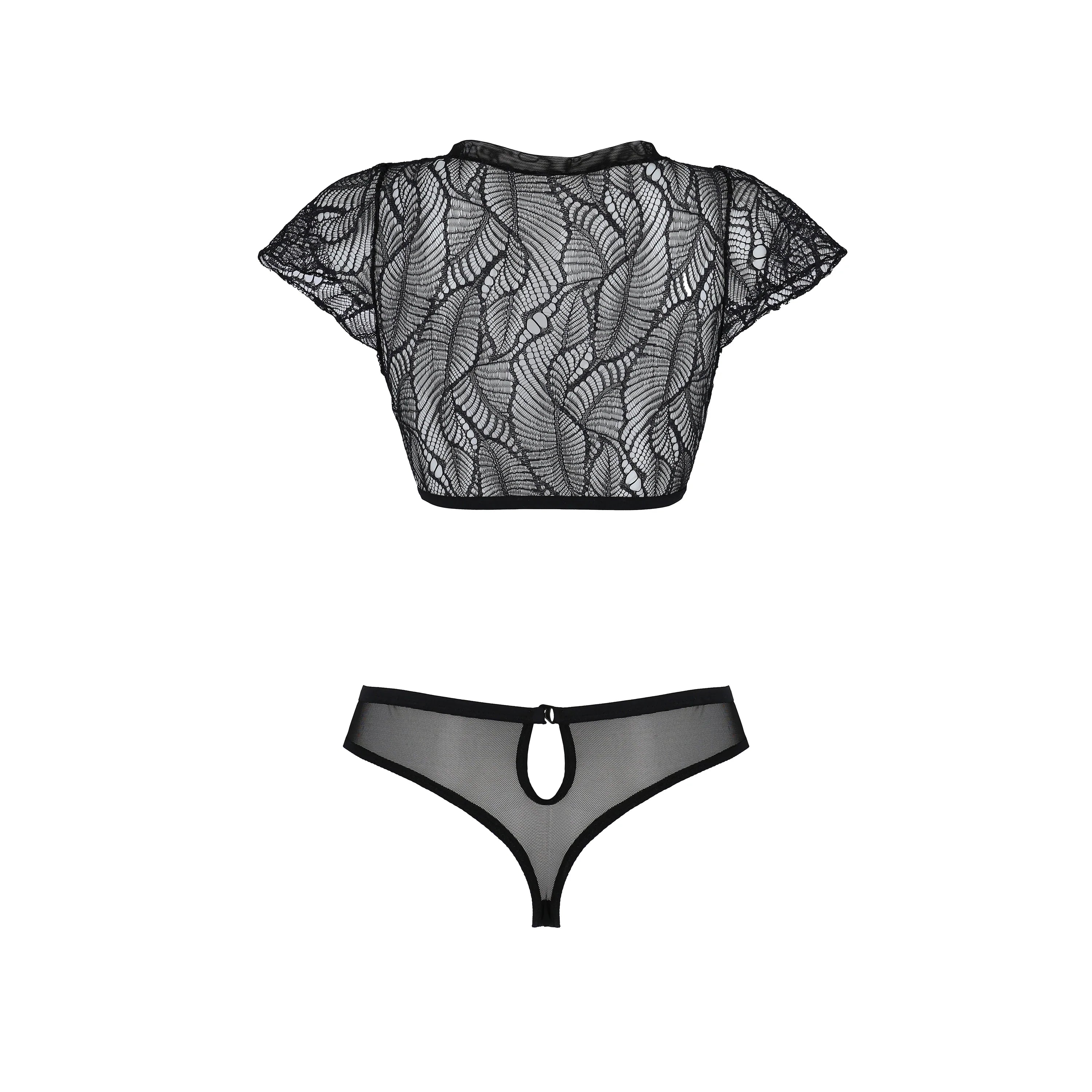 Soft Sheer Lace Top & Bikini Set Passion Eco Leafa-3