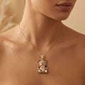 Majestic 14K Gold Teddy Bear Pendant - Playful and Luxurious Charm