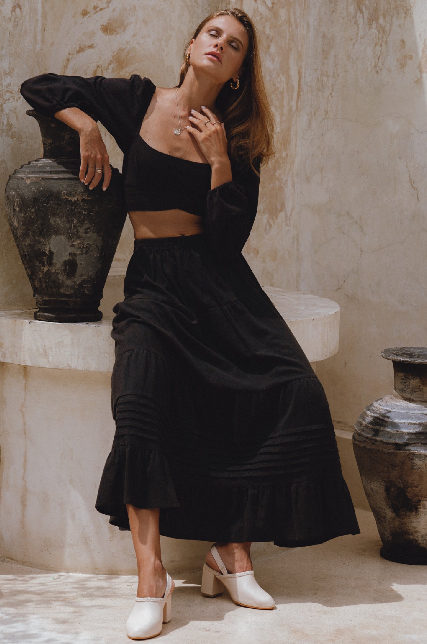 Mumbai Maxi Linen Skirt-5