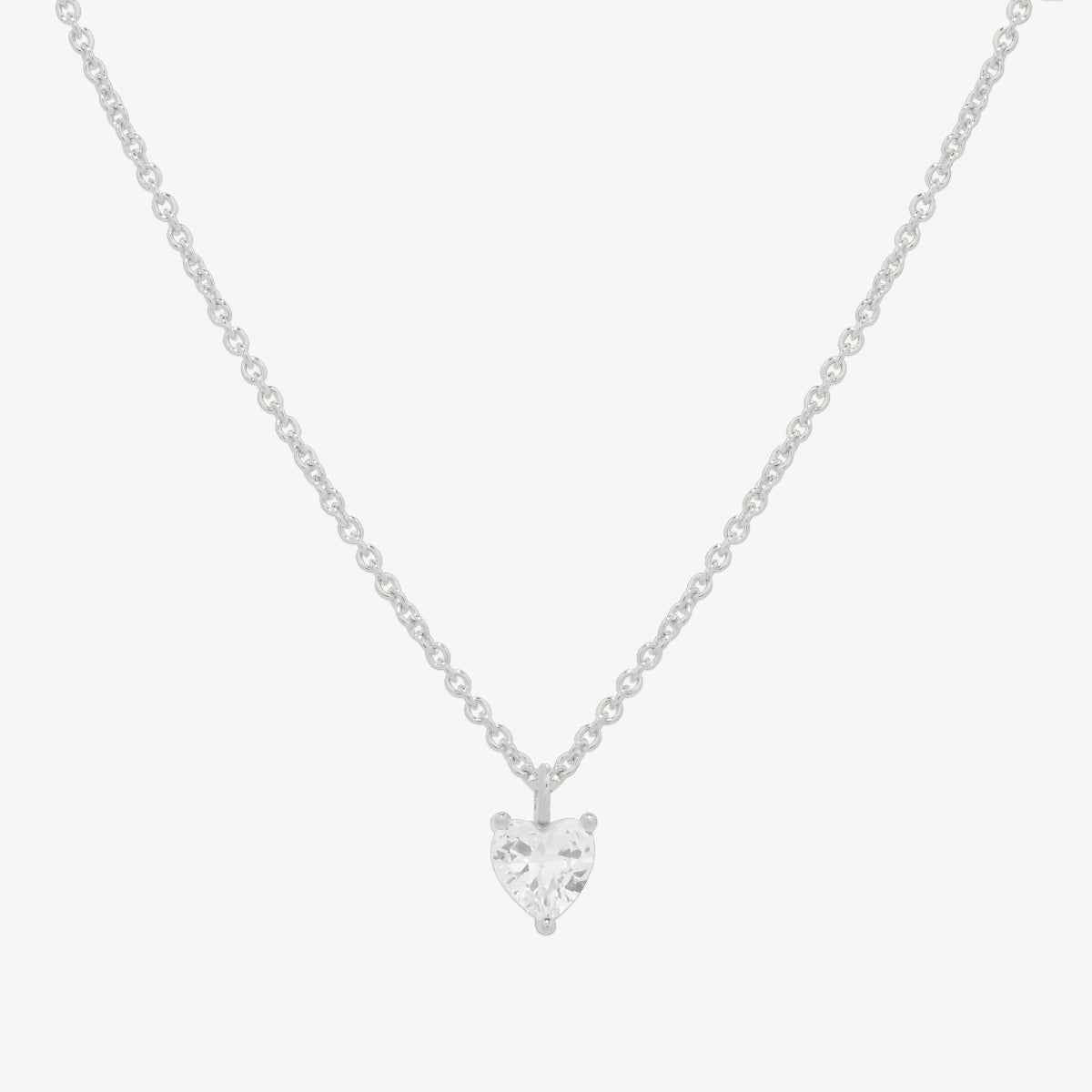 Plain heart cubic pendant necklace