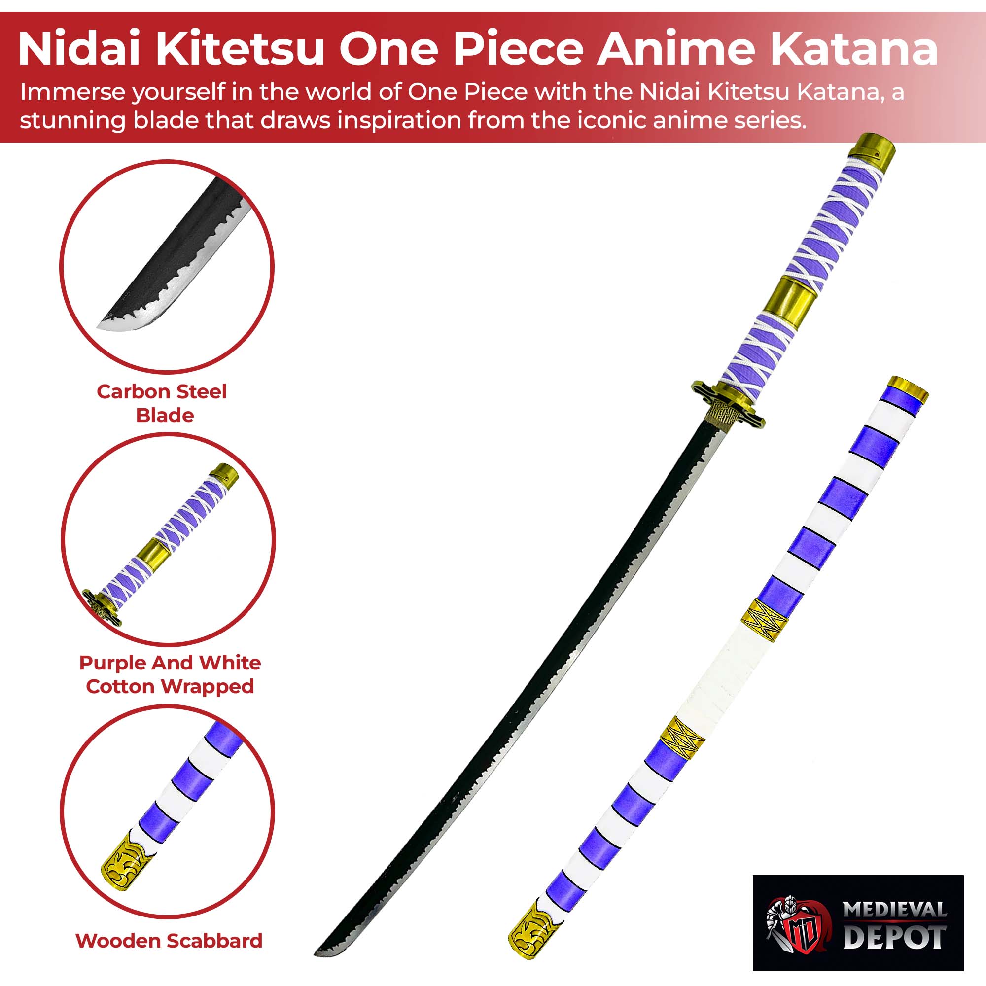 Nidai Kitetsu One Piece Anime Katana-2