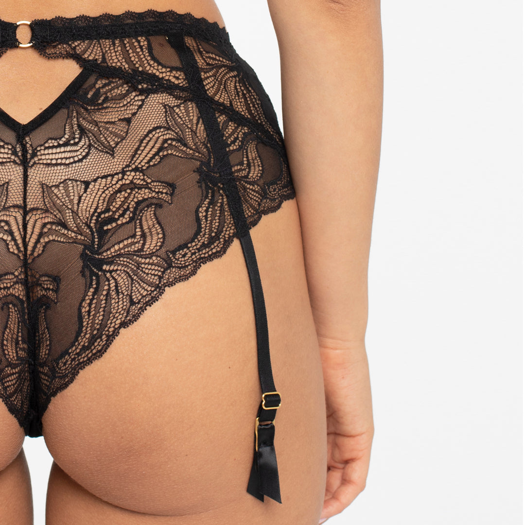 Sheer Mesh Polka Dot Tanga Garter Panty Nyks-3