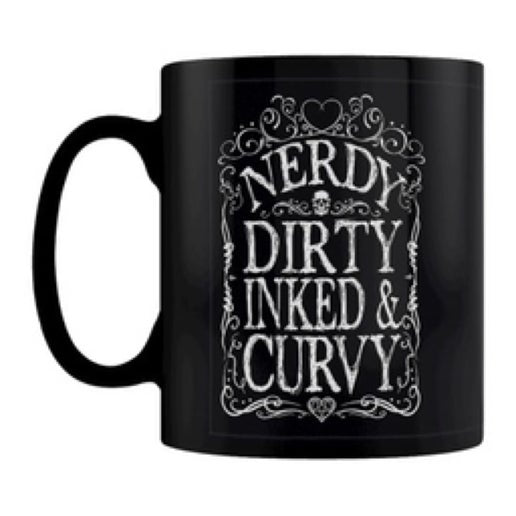 Nerdy Dirty Inked & Curvy Black Mug
