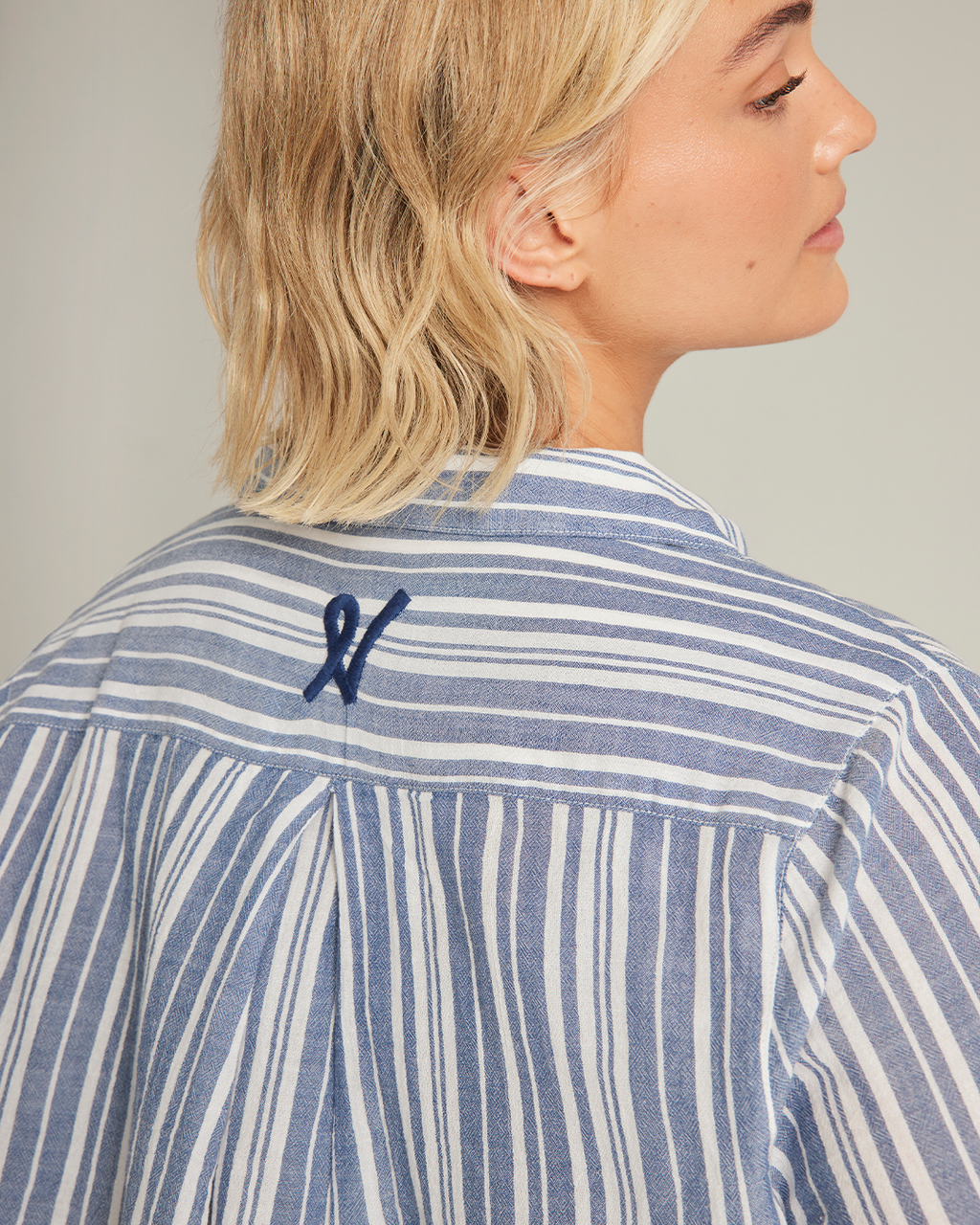 The Midi Shirt - French Navy Stripe
