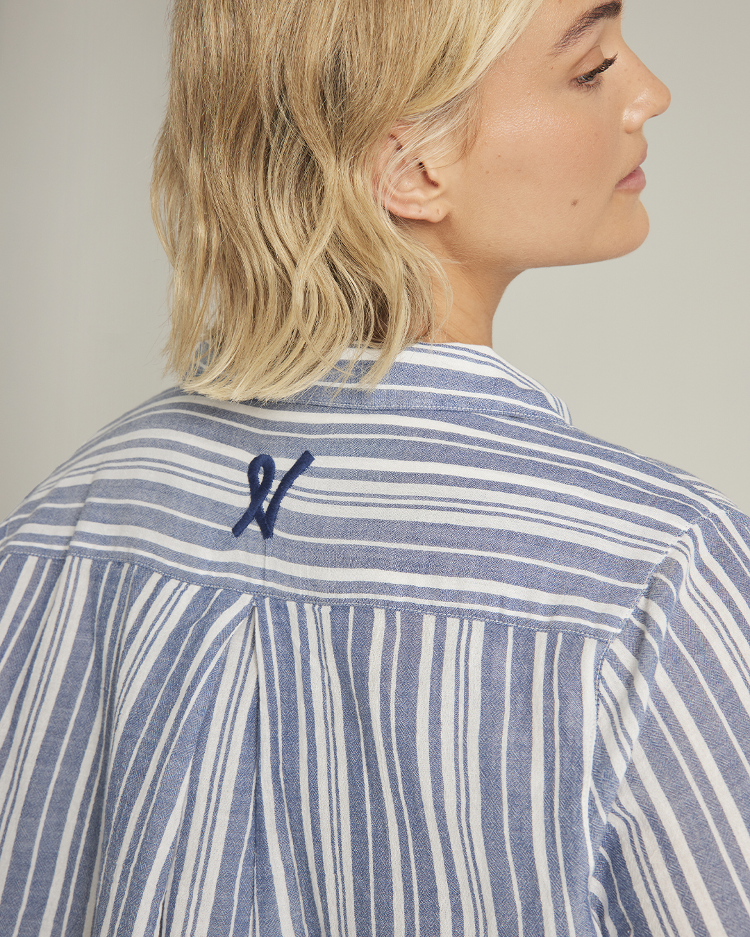 The Midi Shirt - French Navy Stripe