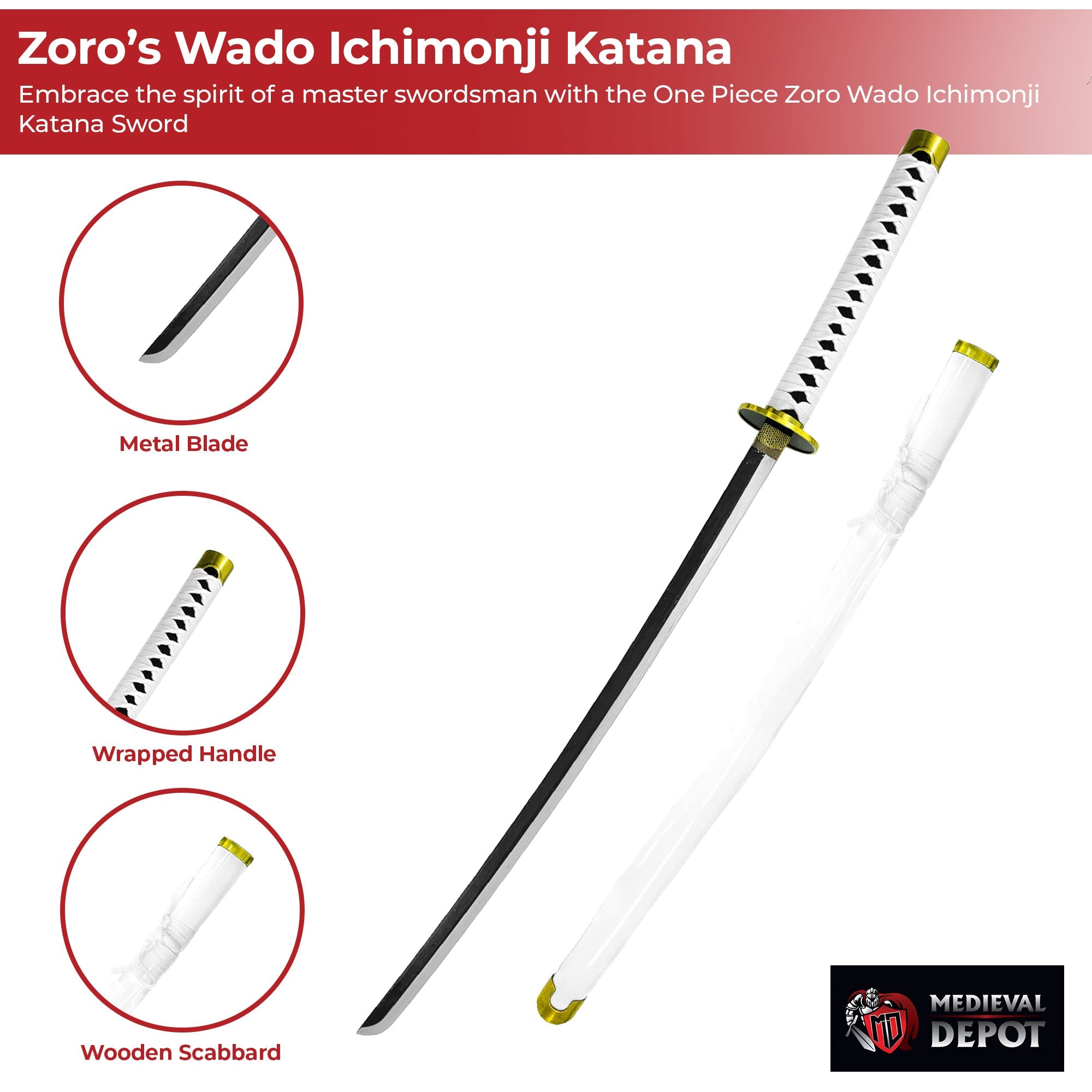 One Piece Anime Zoro’s Wado Ichimonji Katana Sword-2