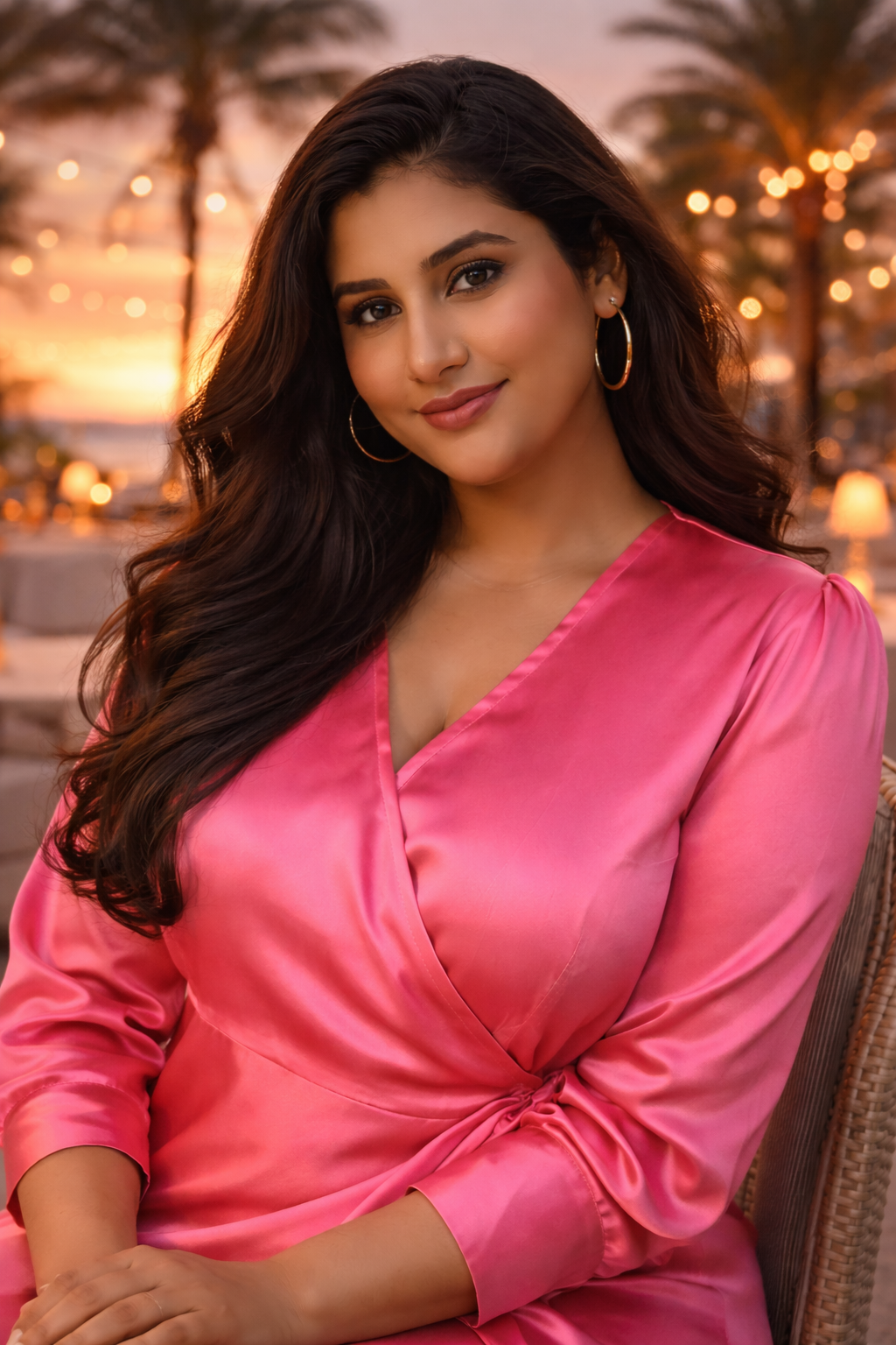 PINK SATIN WRAP GOWN-4