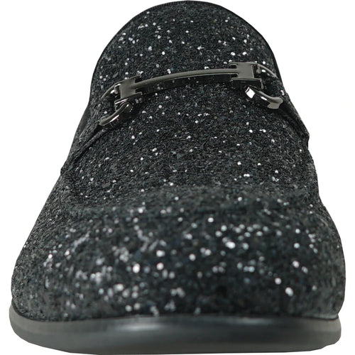 "Bravo" Black Glitter Tuxedo & Prom Shoes-1