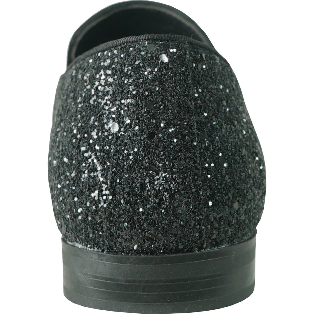 "Bravo" Black Glitter Tuxedo & Prom Shoes-2