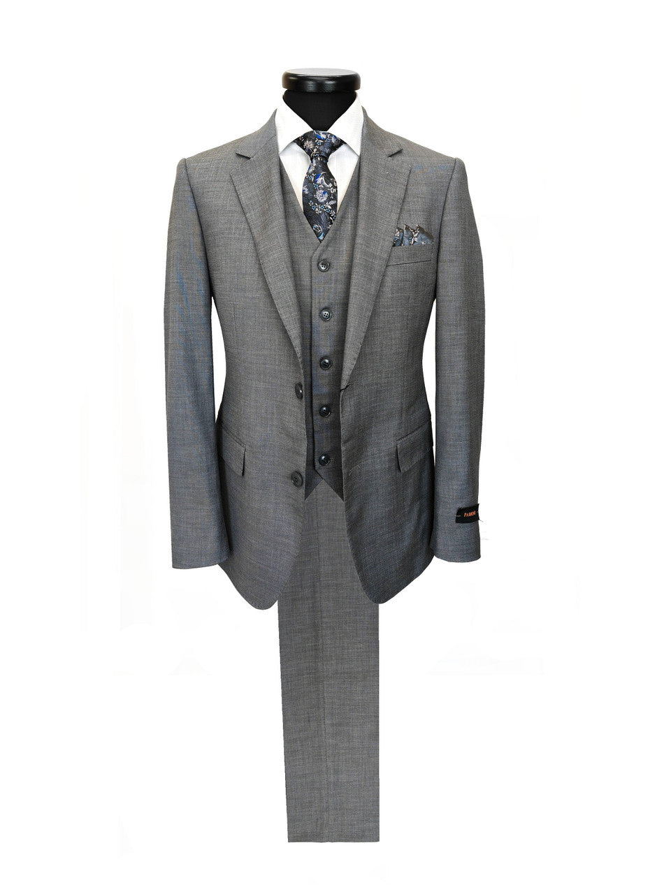 Grey Slim Fit 3-Piece Suit-0