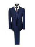 Men’s Navy Blue 3-Piece Slim Fit Suit-0