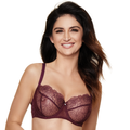 Sheer Mesh Balconette Bra Pamela Aubergine-0