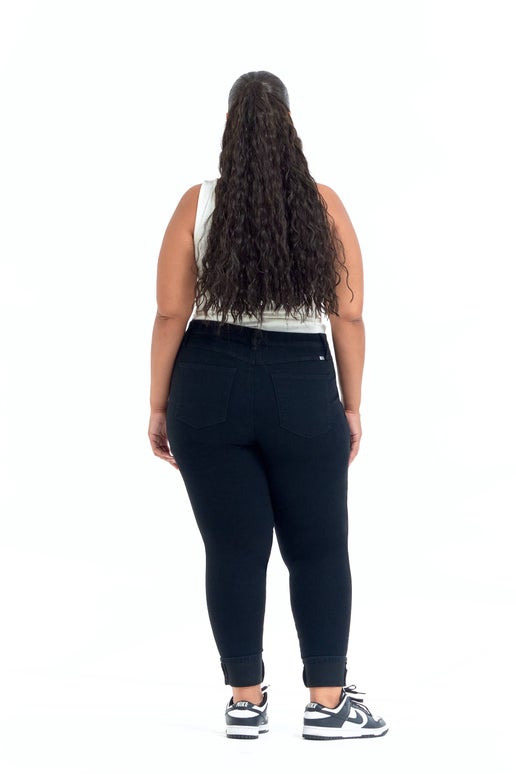 Plus Size Roll Cuff Jean in Black