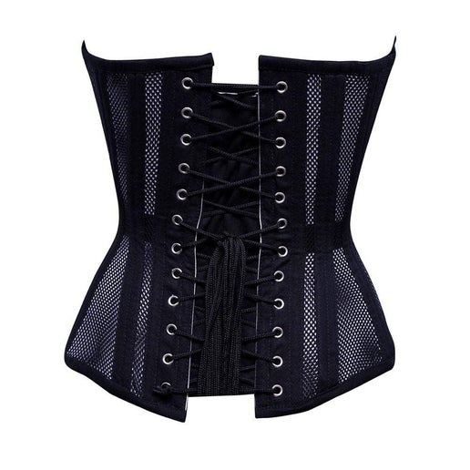 Plus Size Sexy Ladies Mesh Strapless Front Zip Corset with Wire Boning