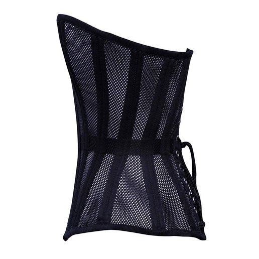 Plus Size Sexy Ladies Mesh Strapless Front Zip Corset with Wire Boning
