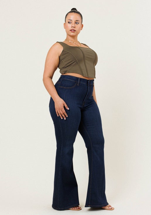 Plus Tall Bell Flare Jeans