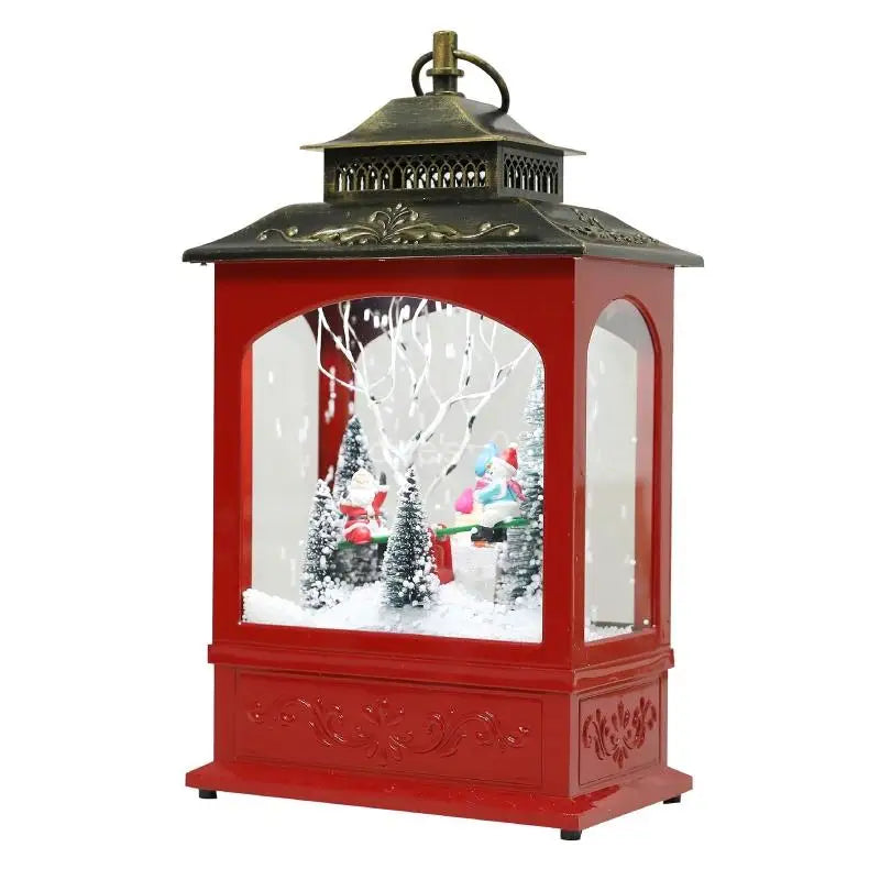 Christmas Snow Wind Lantern with LED Light and Music