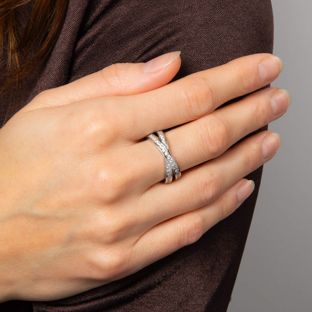 Diamonfire Zirconia Criss Cross Ring-1