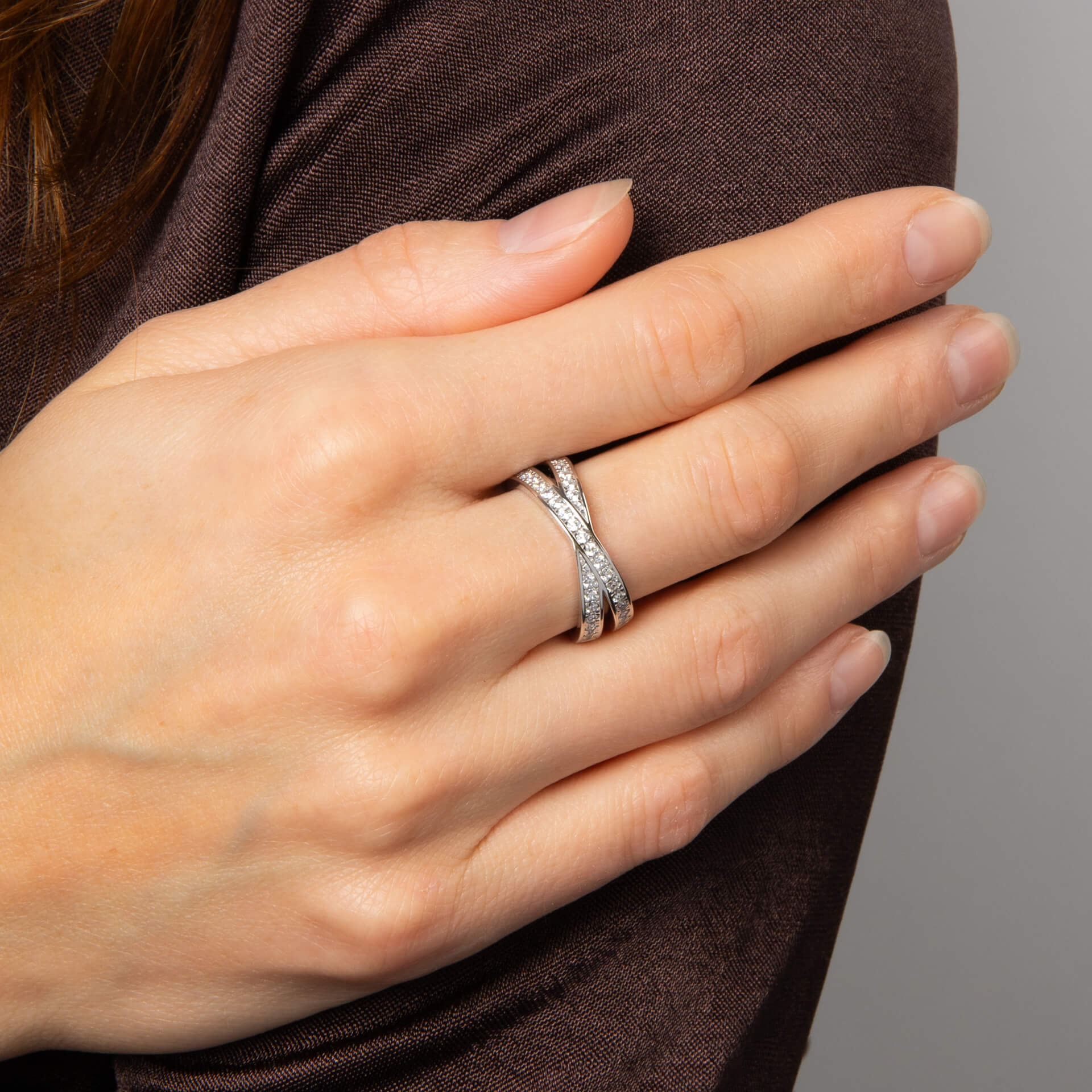 Diamonfire Zirconia Criss Cross Ring-1