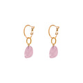 Rose Quartz Leverback hoop earrings | by Ifemi Jewels