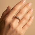 Radiant Beaded Solitaire Gold Ring