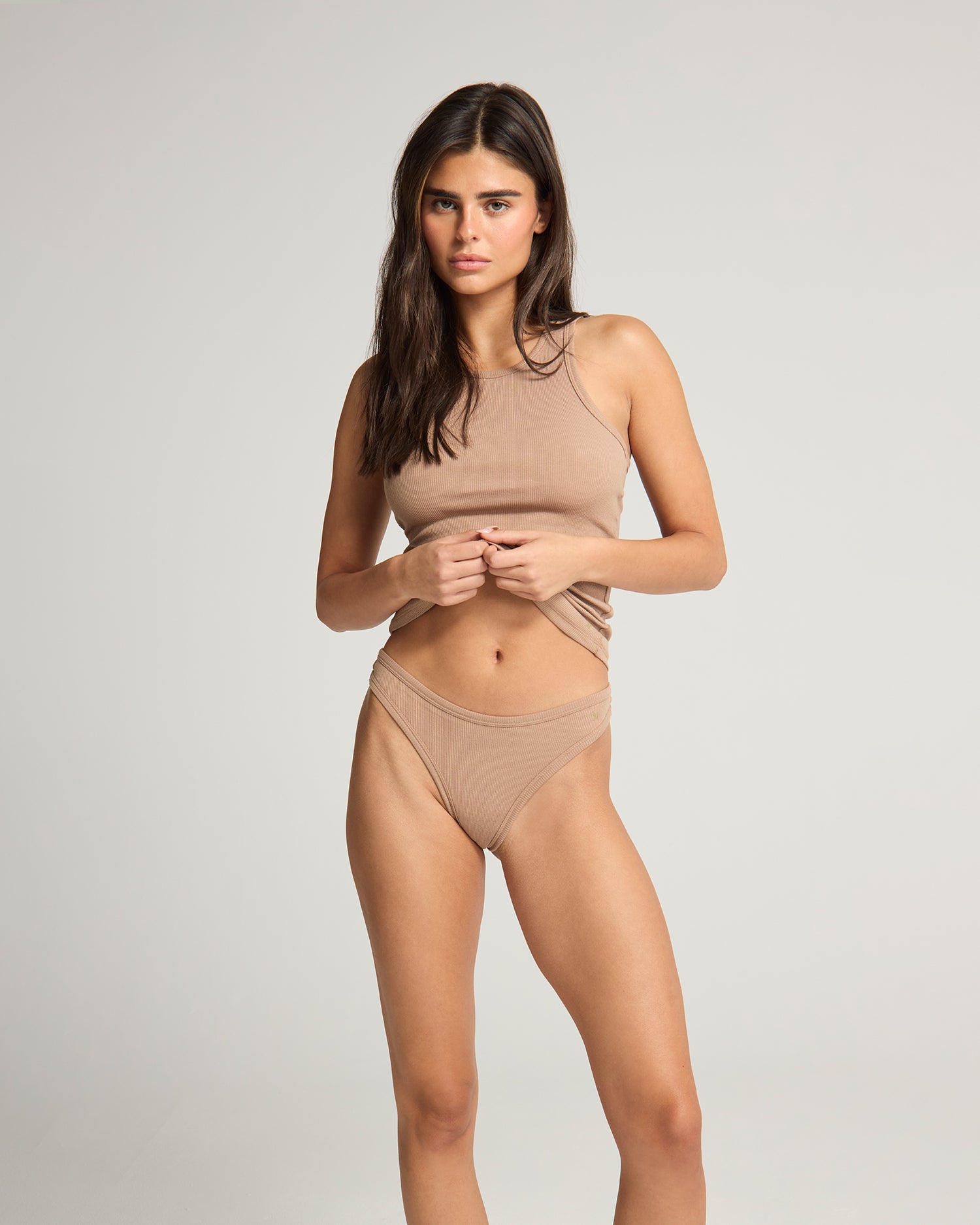 The Organic Cotton Dipped Thong 2 Pack - Mocha