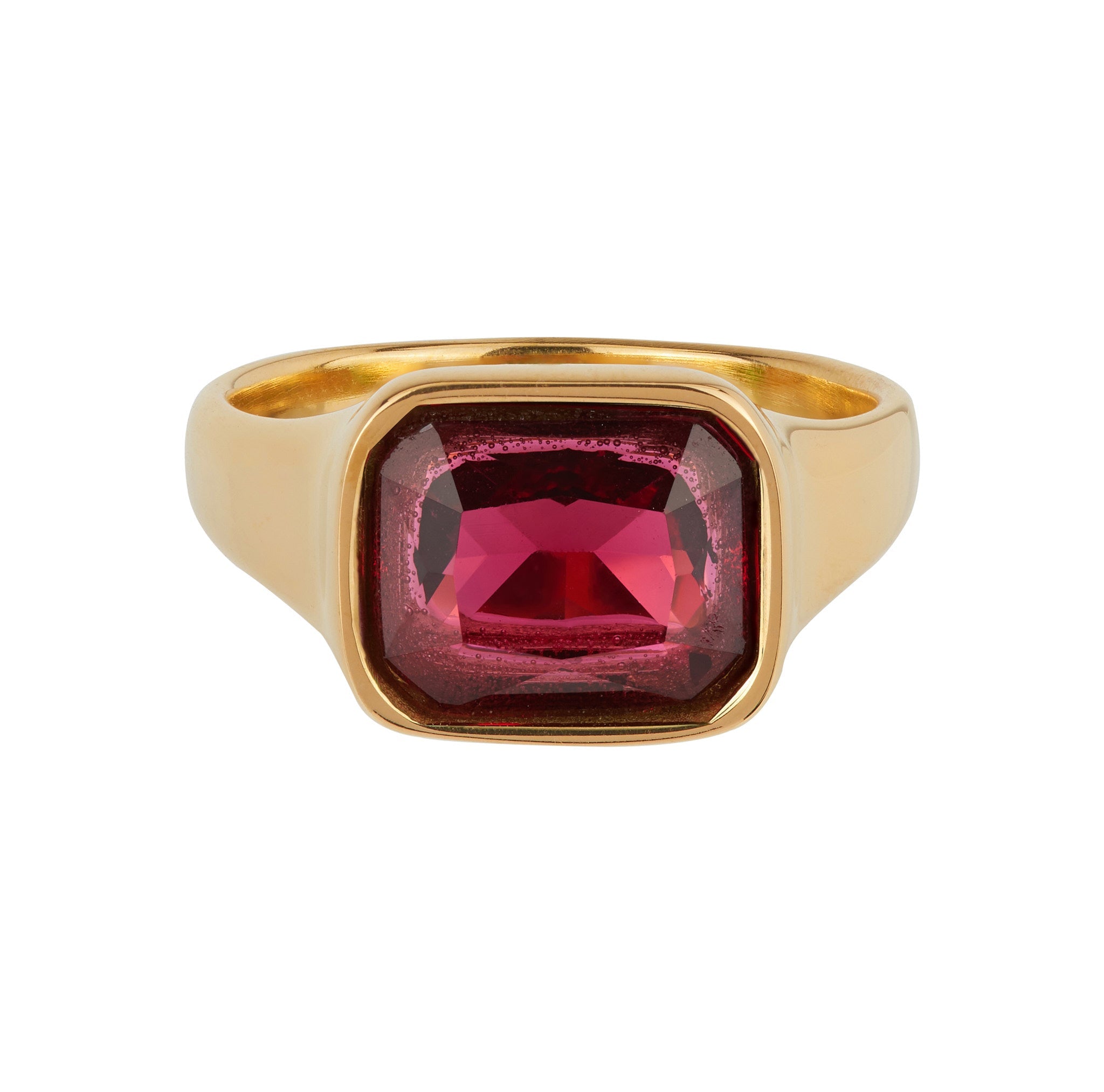 Square Cocktail Ring: Burgundy-3