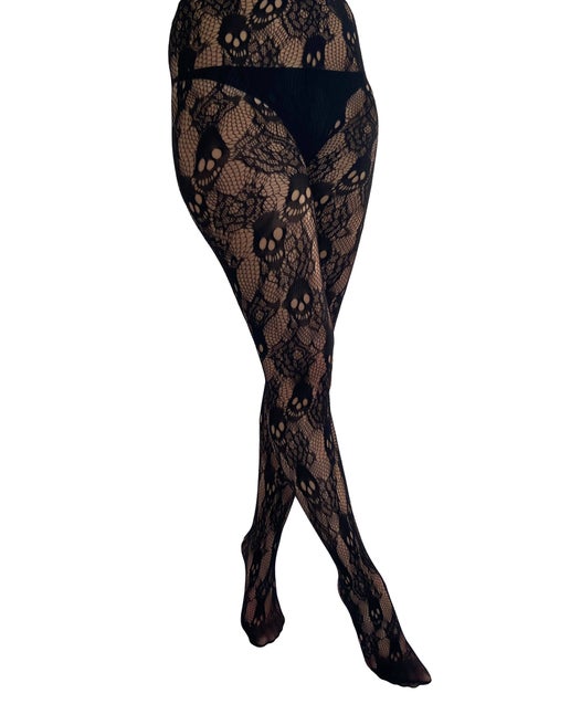 Rose Skull Net Tights