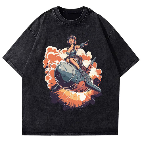Beer Bottle Bomb Anime Oversized Graphic Tee-1