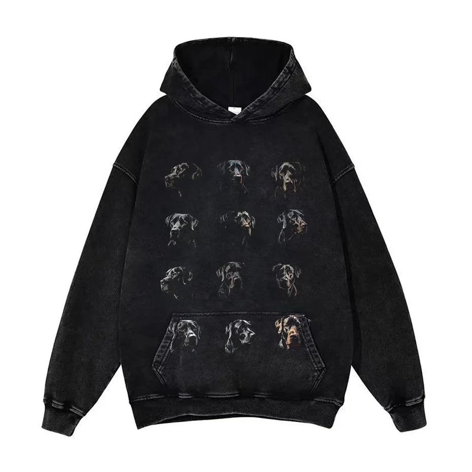 Anime Pain Graphic Hoodie Men's Retro Washed Harajuku Streetwear-21