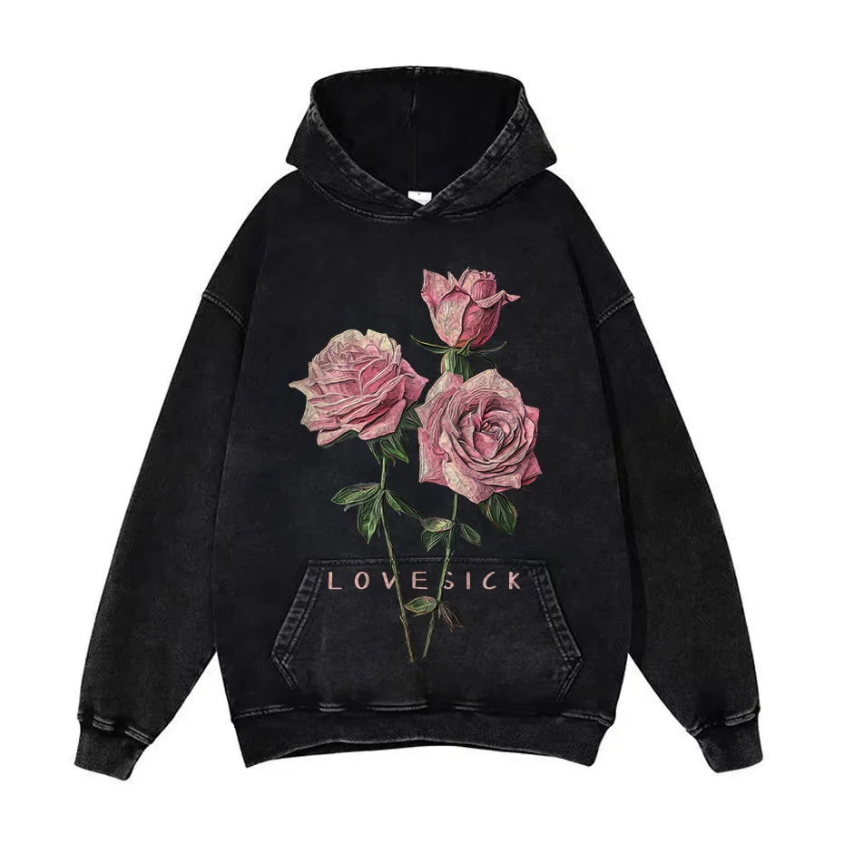 Anime Pain Graphic Hoodie Men's Retro Washed Harajuku Streetwear-22