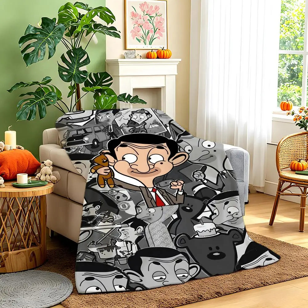 NNEOBA Comedy Character Flannel Throw Blanket-1