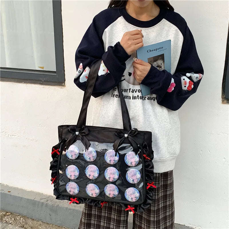 Cute Anime-Inspired Tote Crossbody Bag-3