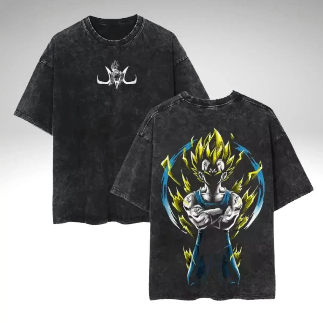 Vintage Dragon Ball Anime Graphic Washed Oversized T-Shirt Cotton Streetwear Tee-0