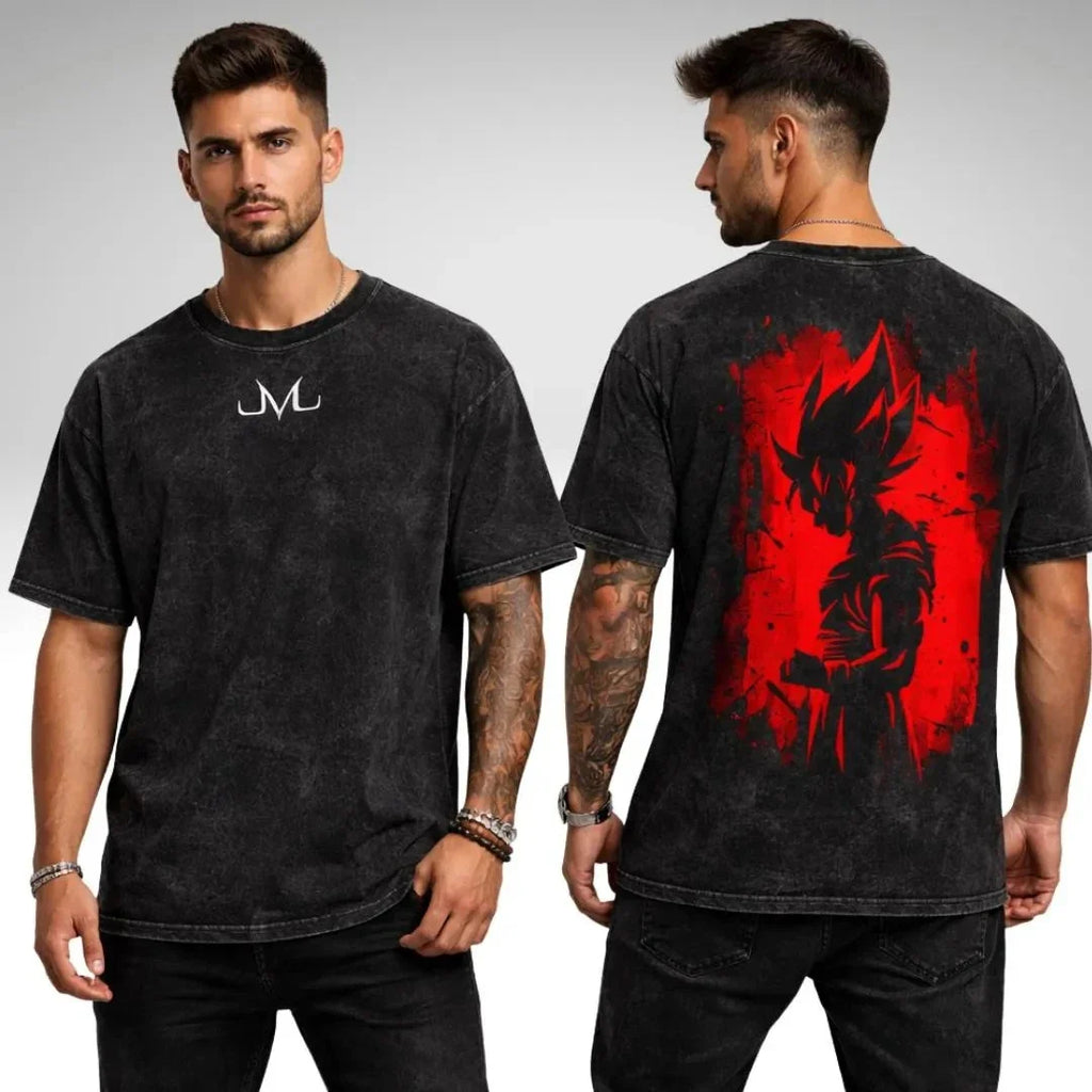 Vintage Dragon Ball Anime Graphic Washed Oversized T-Shirt Cotton Streetwear Tee-5